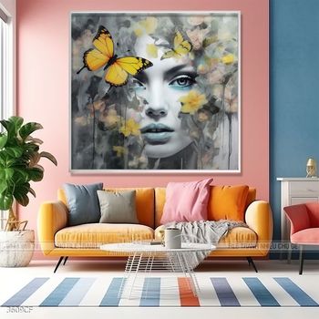 Tranh phong cách nghệ thuật trang trí tường quán cà phê