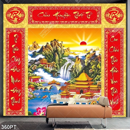 Tranh thờ Cửu Huyền Thất Tổ đẹp nhất in uv