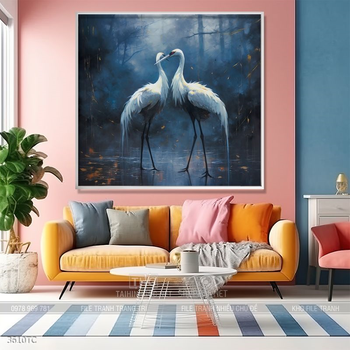 Tranh chim công và hoa mẫu đơn phong thủy