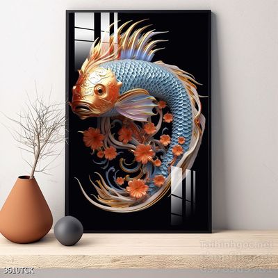 Tranh cá chép hoa sen