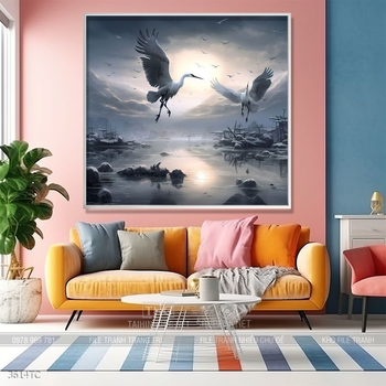 Tranh phong thủy chim công và hoa mẫu đơn rước may mắn vào nhà