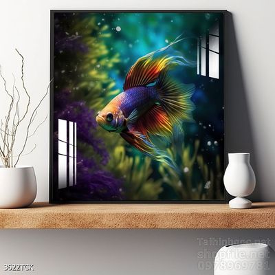 Tranh cá chép hoa sen cực đẹp