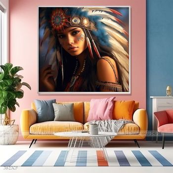 Tranh nghệ thuật hiện đại cô gái thổ dân