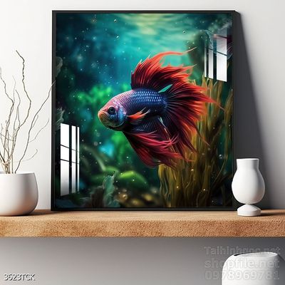 Tranh cá chép hoa sen treo tường mang nhiều ý nghĩa