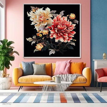 Tranh phong thủy chim công và hoa mẫu đơn rước may mắn vào nhà