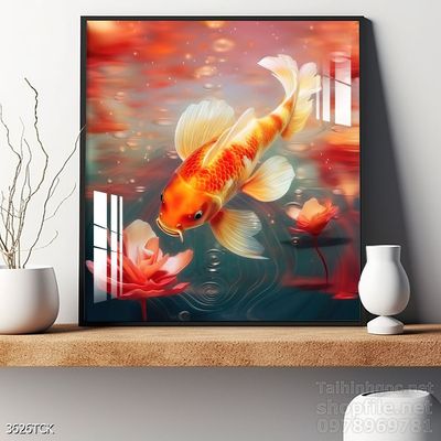 File tranh cá chép hoa sen mẫu mới nhất