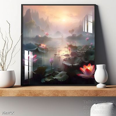 Tranh cá chép hoa sen