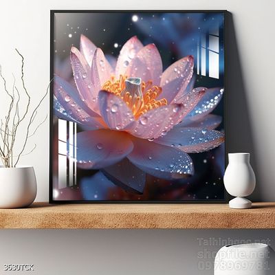 Tranh cá chép hoa sen nghệ thuật hiện đại