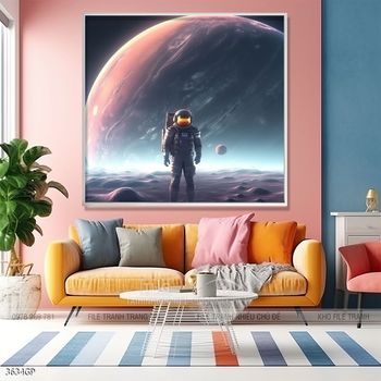 Tranh nghệ thuật phi hành gia treo tường
