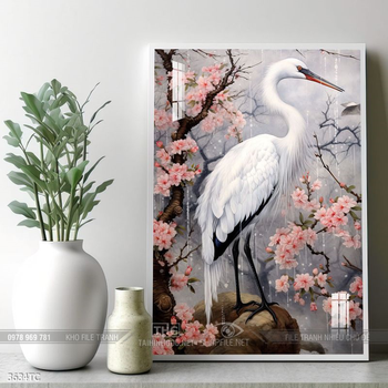 Tranh phong thủy chim công và hoa mẫu đơn rước may mắn vào nhà