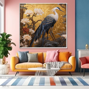 Tranh chim công hoa mẫu đơn đẹp và ý nghĩa