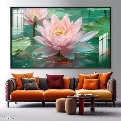 Tranh cá chép hoa sen nghệ thuật hiện đại