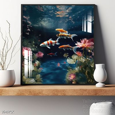 Tranh cá chép hoa sen đẹp mang nhiều ý nghĩa