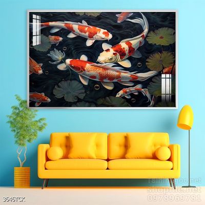 Tranh cá chép hoa sen