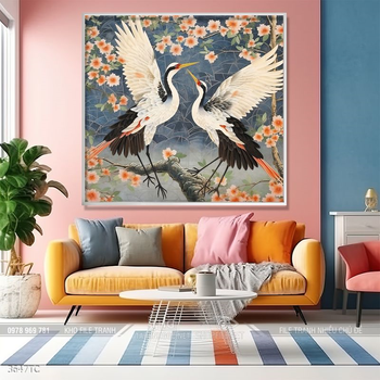 Tranh chim công hoa mẫu đơn đẹp và ý nghĩa