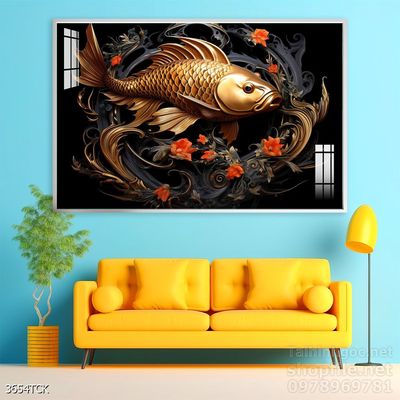 Tranh cá chép hoa sen