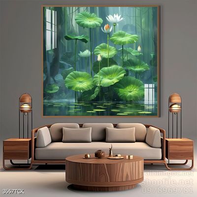 Tranh cá chép hoa sen cực đẹp