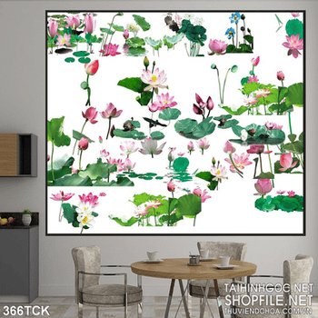 Tranh hoa sen trang trí