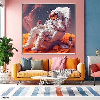 Tranh 3D phi hành gia vũ trụ