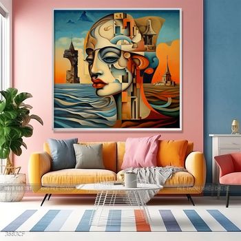 Tranh ly Cà Phê và hạt Cà Phê đẹp