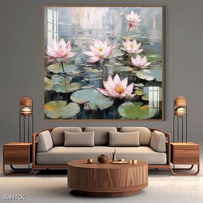 Tranh cá chép hoa sen cực đẹp