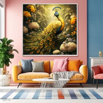 Tranh chim công hoa mẫu đơn đẹp và ý nghĩa