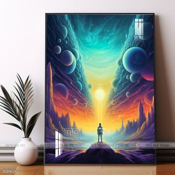 Tranh 3D phi hành gia vũ trụ