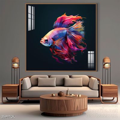 Tranh cá chép hoa sen treo tường mang nhiều ý nghĩa