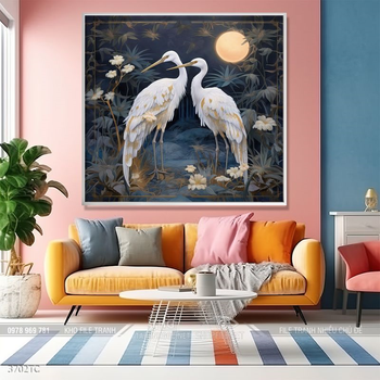 Tranh chim công hoa mẫu đơn đẹp và ý nghĩa