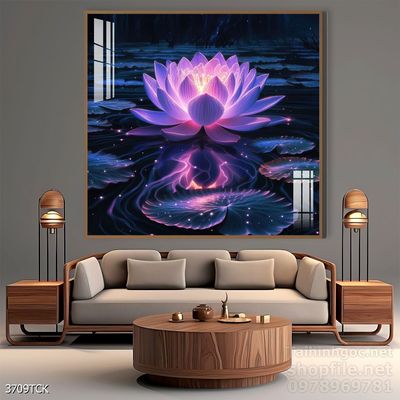 Tranh cá chép hoa sen nghệ thuật hiện đại