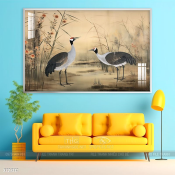 Tranh chim công hoa mẫu đơn đẹp và ý nghĩa