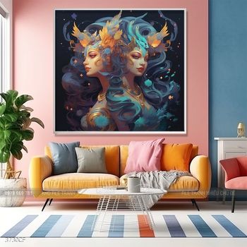 Tranh decor trang trí quán cafe nghệ thuật hiện đại