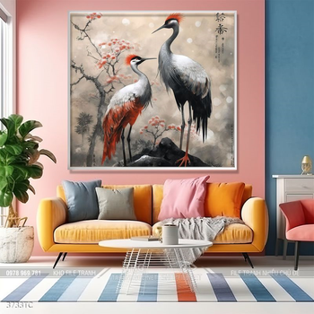 Tranh chim công hoa mẫu đơn đẹp và ý nghĩa