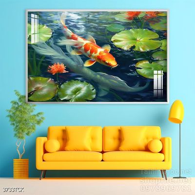 Tranh cá chép hoa sen đẹp mang nhiều ý nghĩa