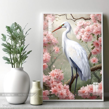 Tranh phong thủy chim công và hoa mẫu đơn rước may mắn vào nhà