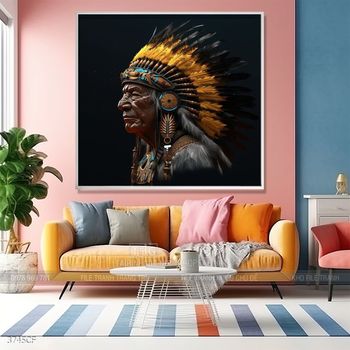 Tranh nghệ thuật hiện đại cô gái thổ dân