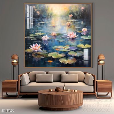 Tranh cá chép hoa sen cực đẹp