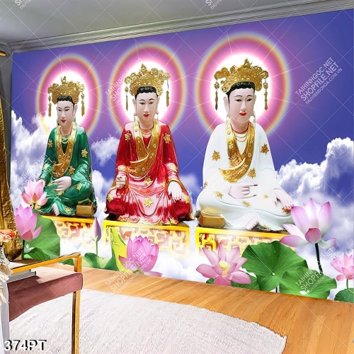 Tranh thờ ông bà tổ tiên in kính