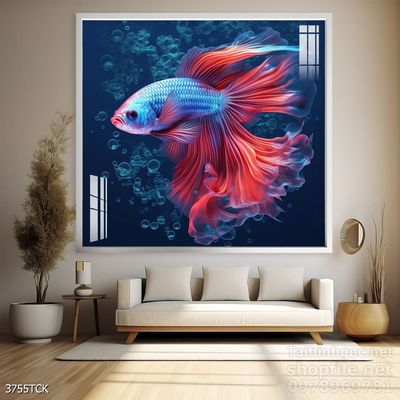 Tranh cá chép hoa sen treo tường mang nhiều ý nghĩa