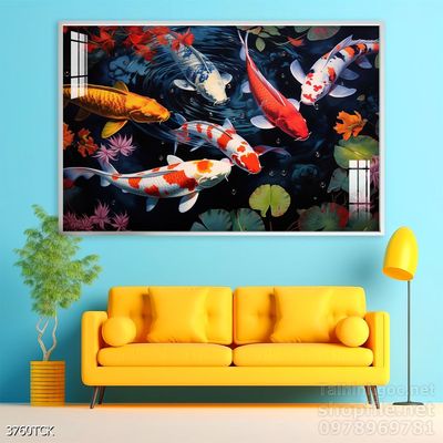 Tranh cá chép hoa sen