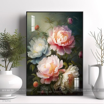 Tranh chim công hoa mẫu đơn đẹp và ý nghĩa