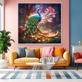 Tranh chim công hoa mẫu đơn đẹp và ý nghĩa