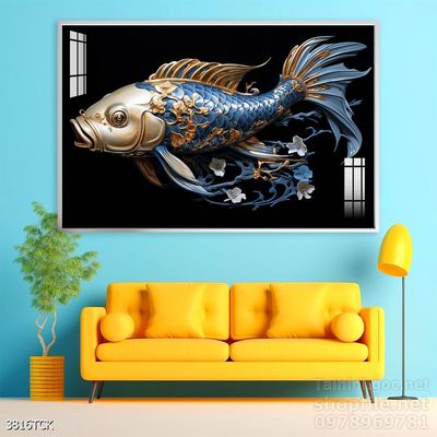Tranh cá chép hoa sen cực đẹp