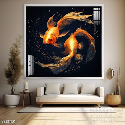 Tranh cá chép hoa sen