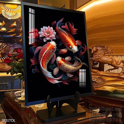 Tranh cá chép hoa sen