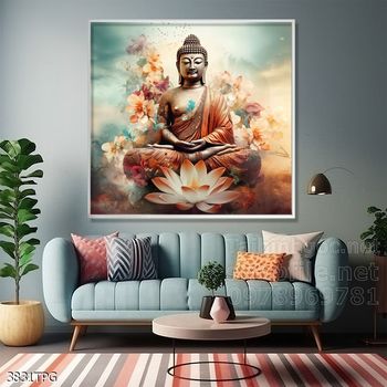 Tranh tranh trí tường phật giáo sang trọng