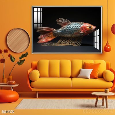 Tranh cá chép hoa sen cực đẹp