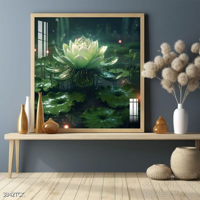 Tranh cá chép hoa sen nghệ thuật hiện đại