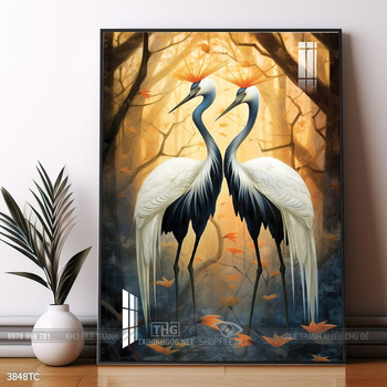 Tranh chim công hoa mẫu đơn đẹp và ý nghĩa