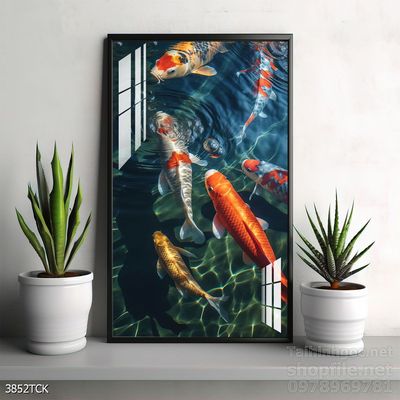 Tranh cá chép hoa sen cực đẹp